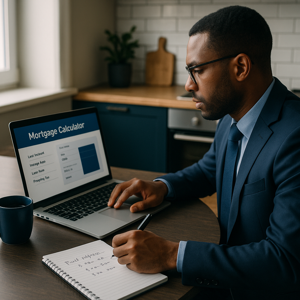 Professional illustration about mortgage calculator and payment