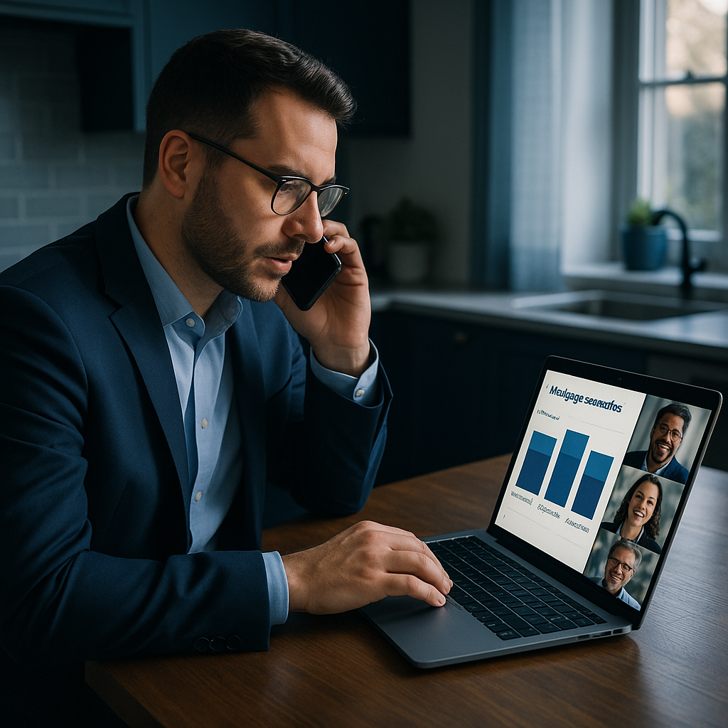 Professional illustration about team-based mortgage planning with