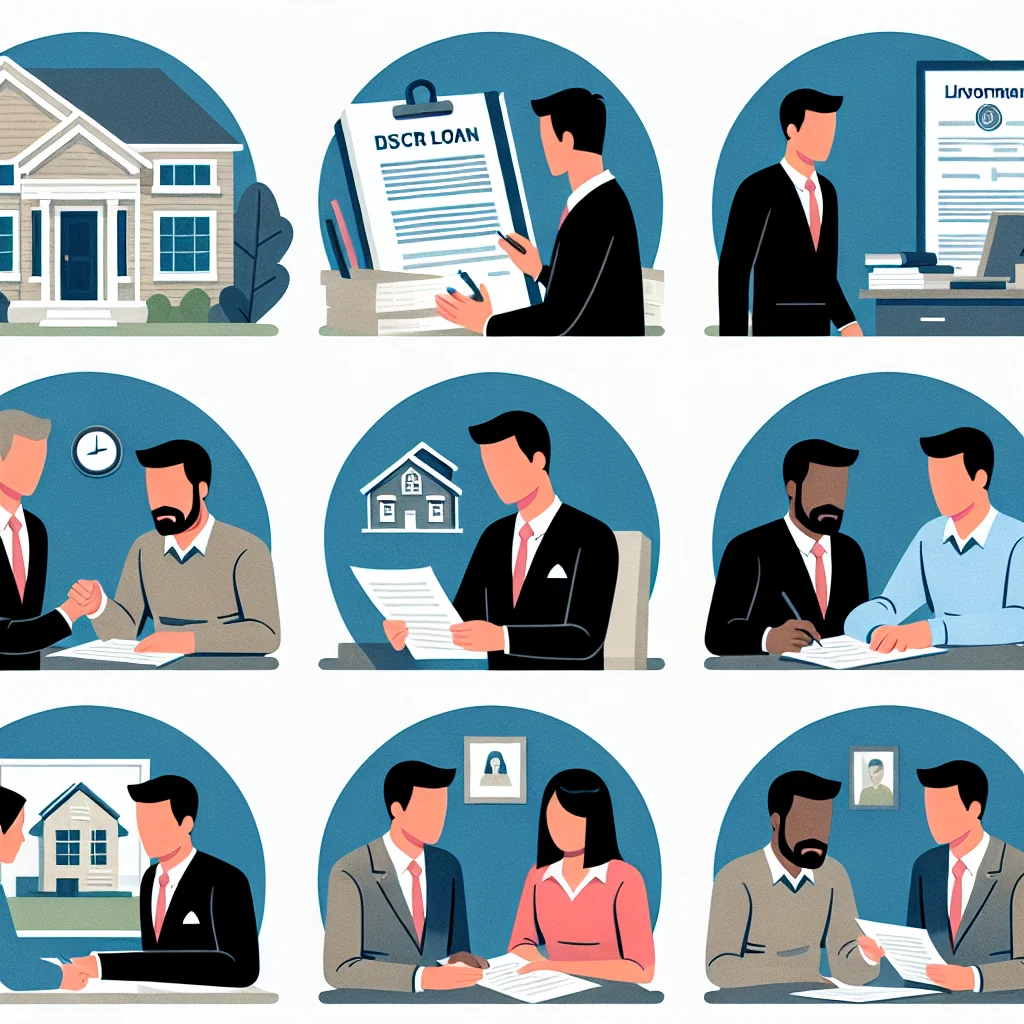 A step-by-step visual process guide demonstrating how dscr loans for real estate investors works with clear labeled stages