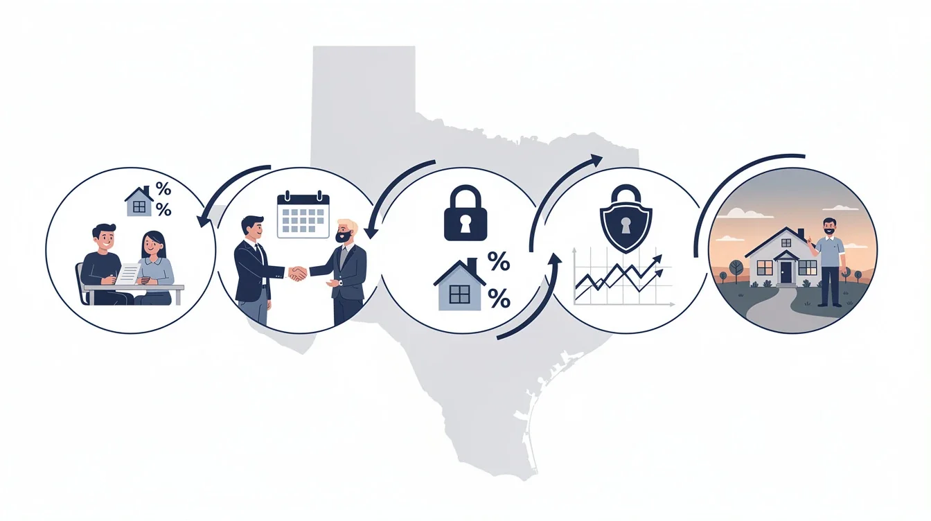 A step-by-step visual process guide demonstrating how mortgage rate lock strategies texas works