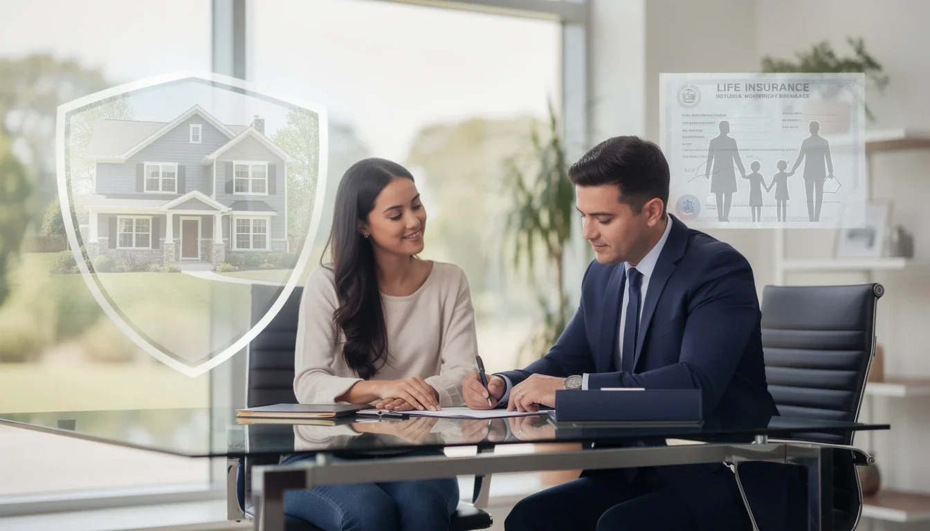 An illustrated diagram showing the key benefits of using life insurance to improve mortgage approval strategies