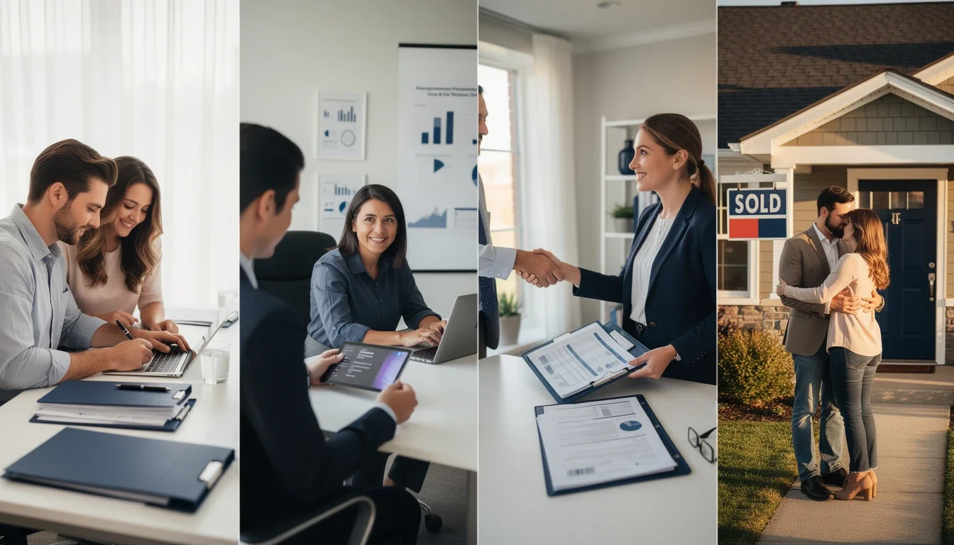 A step-by-step visual process guide demonstrating how using life insurance to improve mortgage approval works