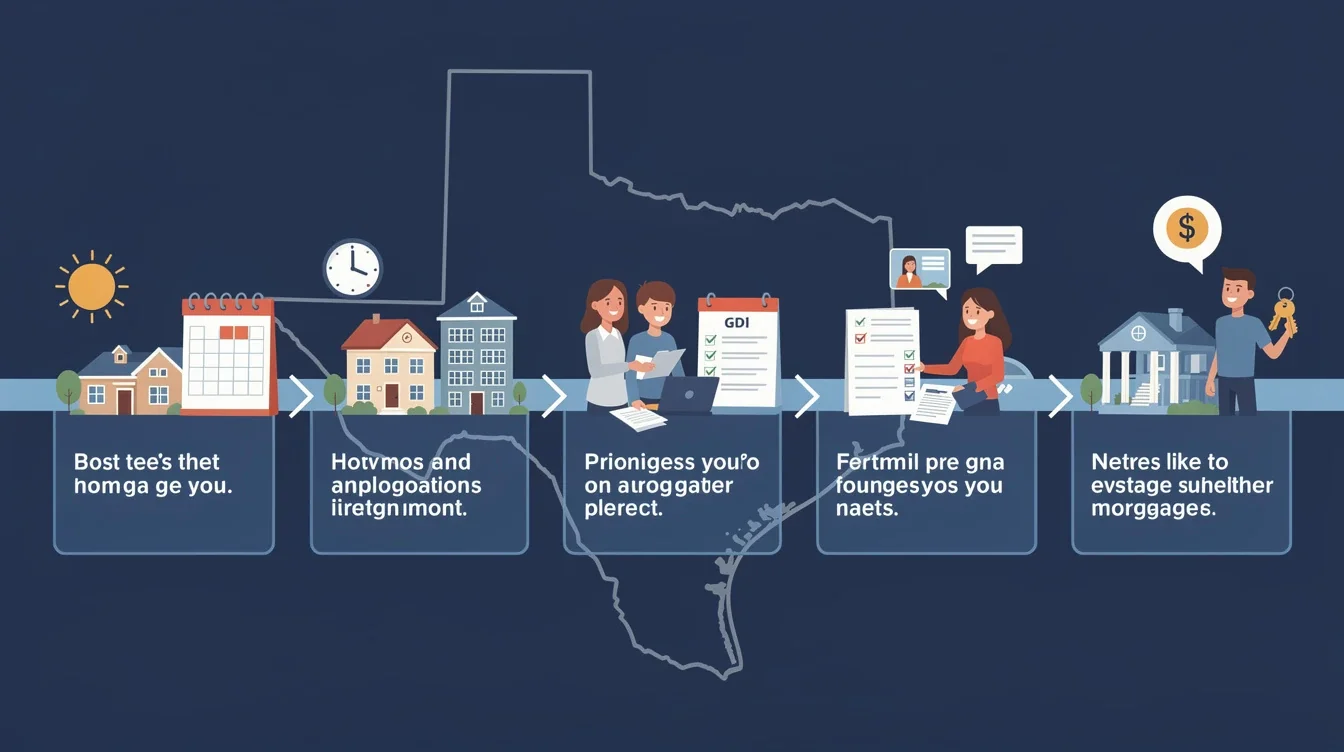 A step-by-step visual process guide demonstrating how best time to apply mortgage texas 2026 works