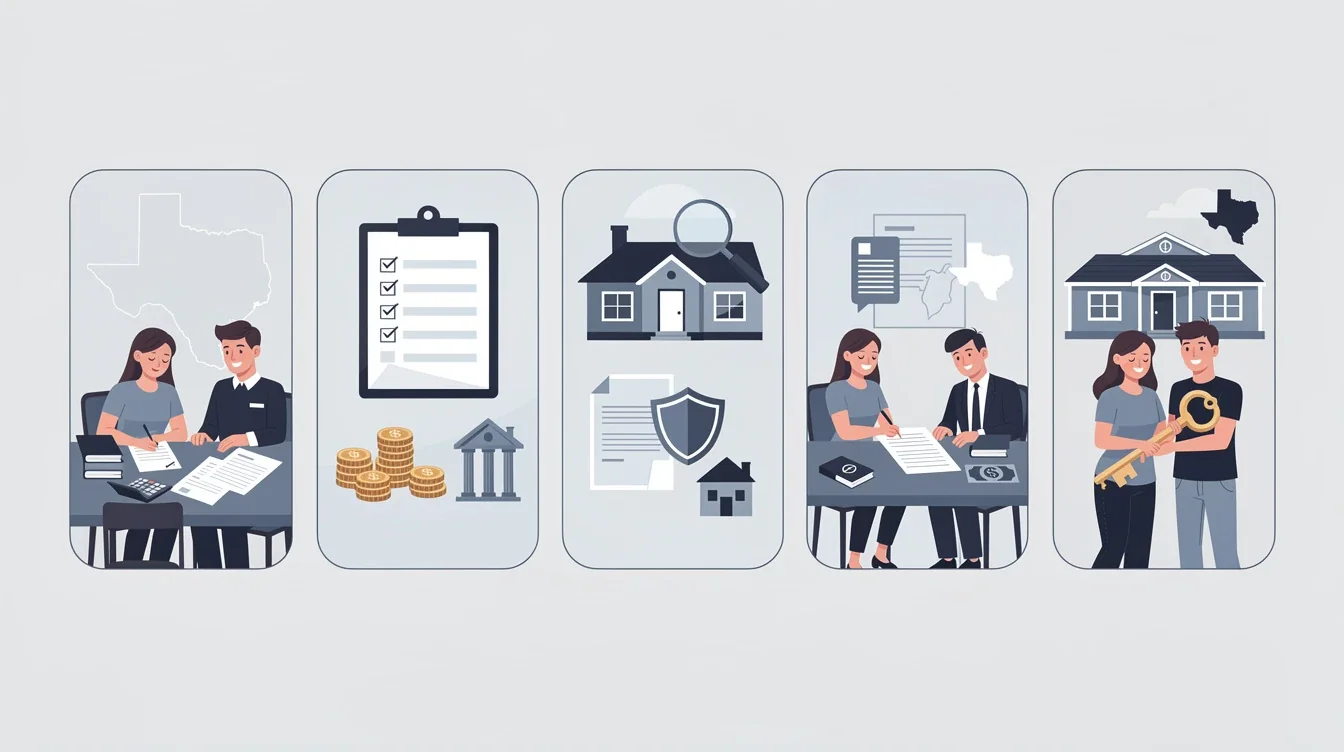 A step-by-step visual process guide demonstrating how first time homebuyer closing cost checklist texas works