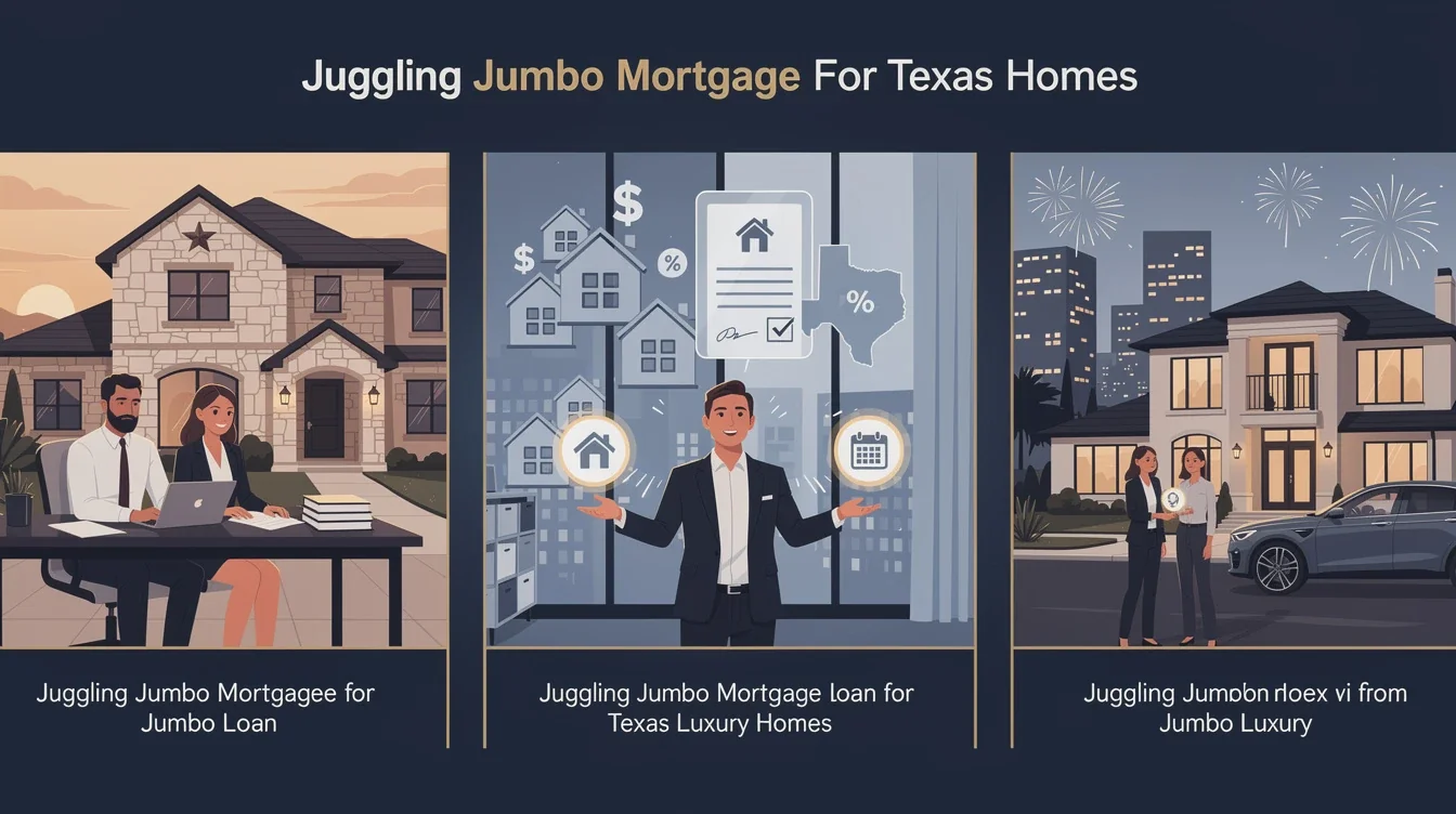 A step-by-step visual process guide demonstrating how juggling jumbo mortgage loans texas luxury homes works