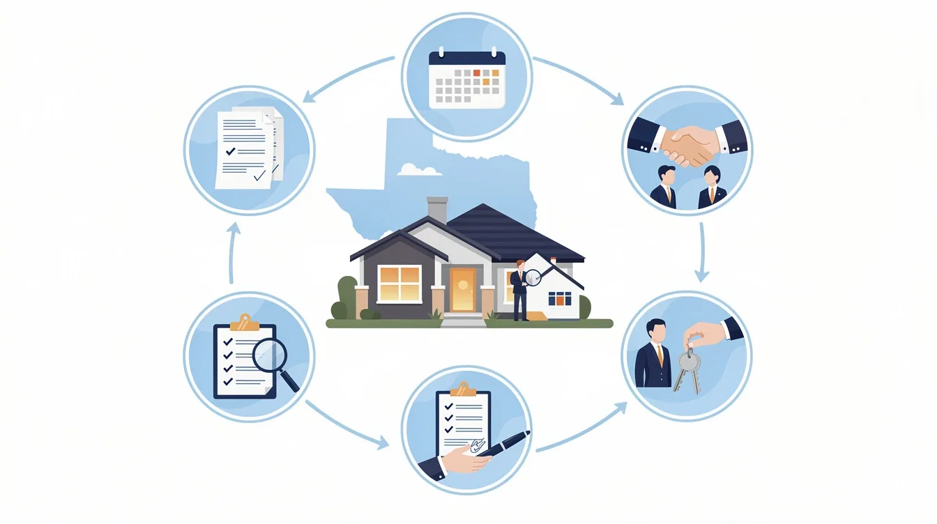 A step-by-step visual process guide demonstrating how closing home loan checklist texas 2026 works