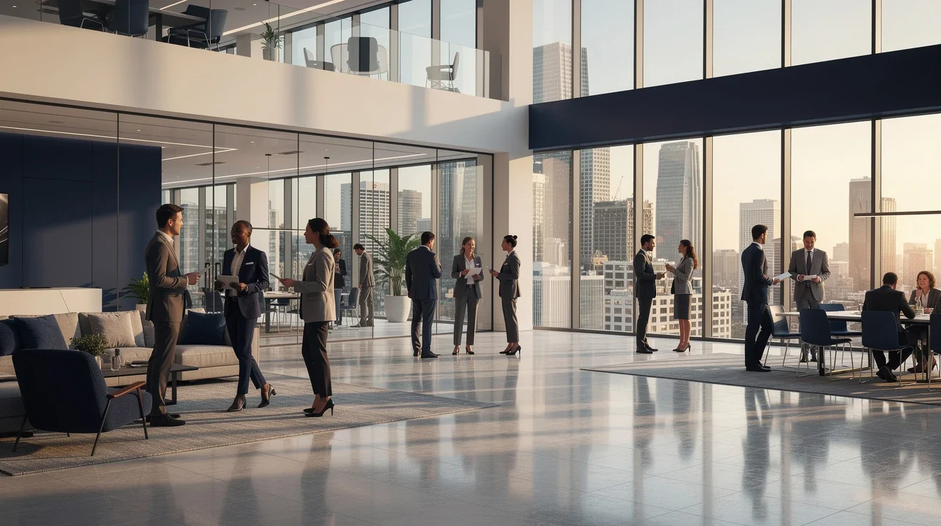 A professional team working on refinance mortgage for renovations or debt consolidation texas solutions in a modern office environment