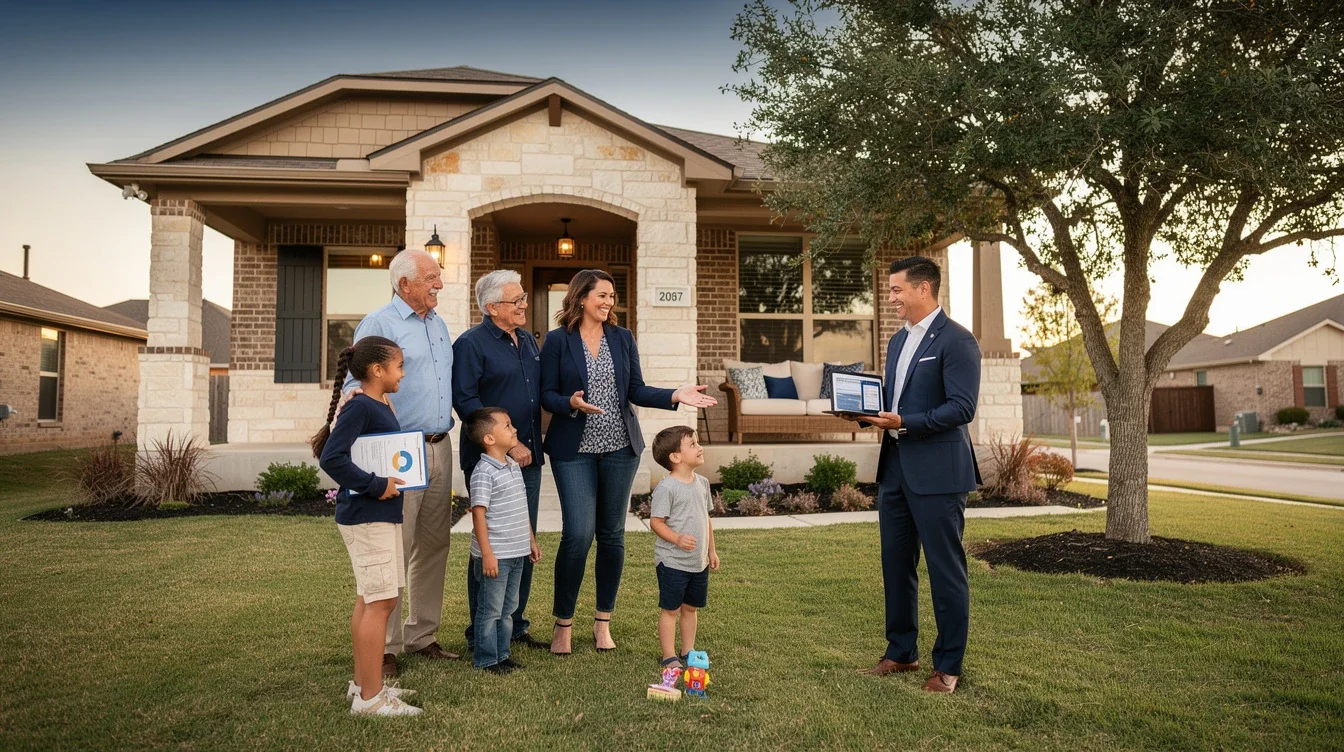 An illustrated diagram showing the key benefits of mortgage approval for multi generational homes texas strategies