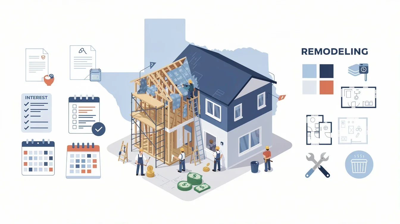 A summary infographic highlighting best practices for construction to permanent loans texas remodeling