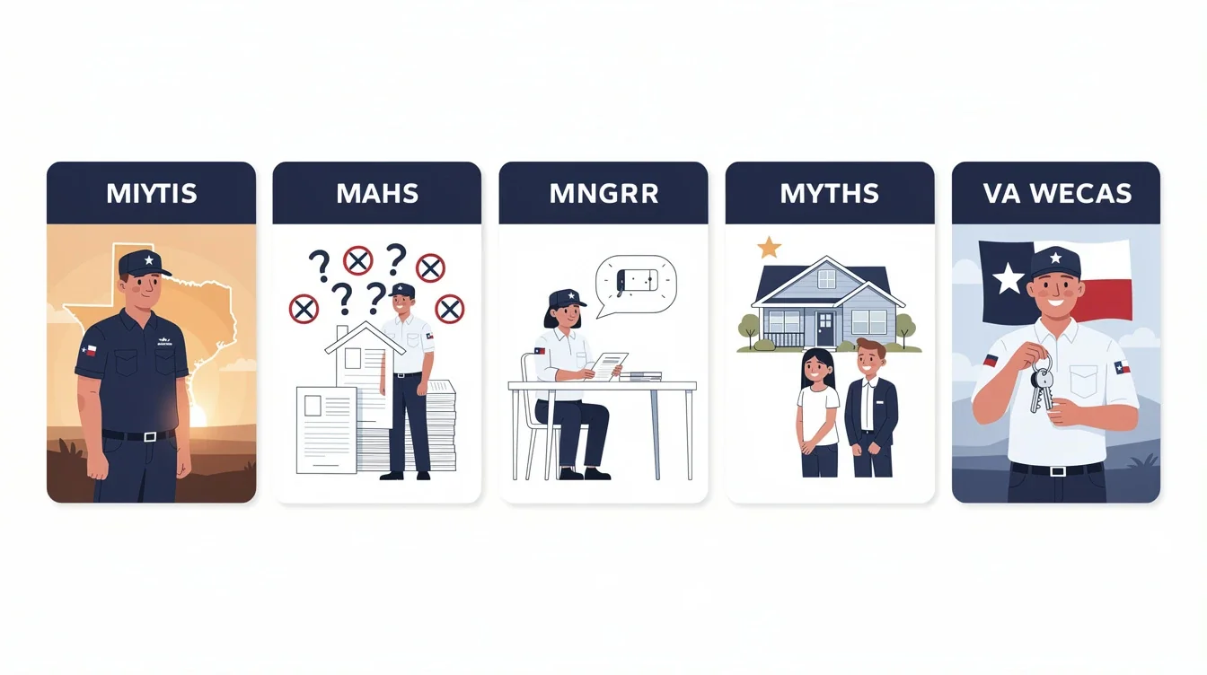 A step-by-step visual process guide demonstrating how va home loan myths texas veterans works