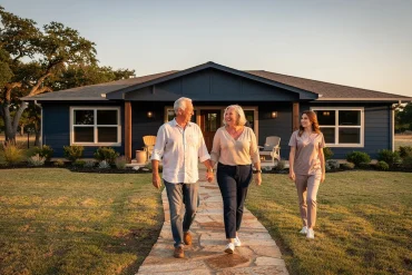 A professional team working on reverse mortgage long term care texas solutions in a modern office environment