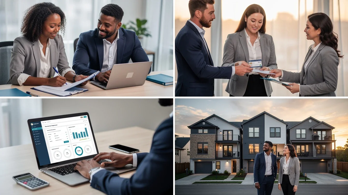 A step-by-step visual process guide demonstrating how mortgage pre-approval with multiple properties works