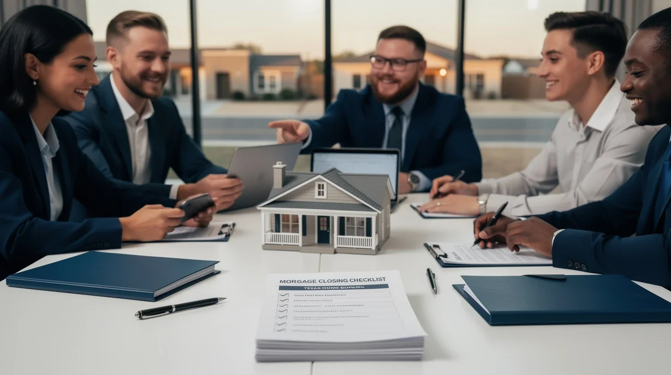 An illustrated diagram showing the key benefits of team mortgage closing checklist texas buyers strategies